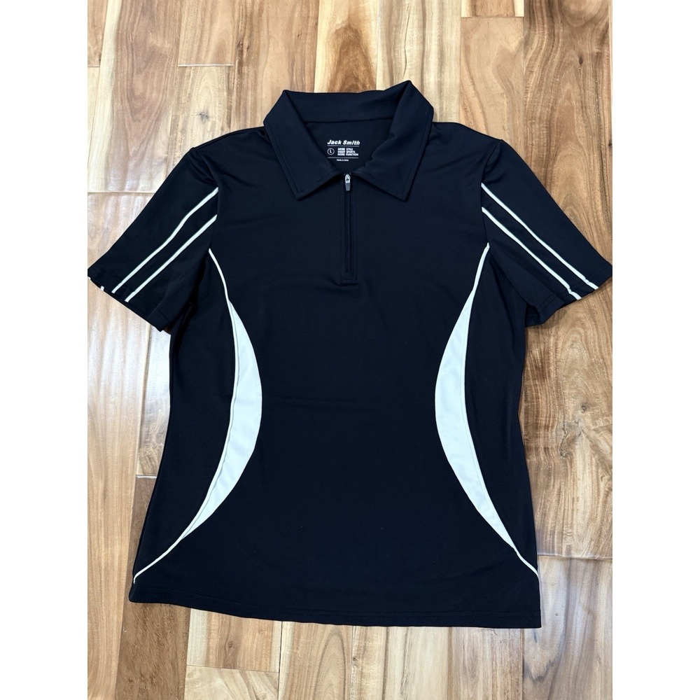 Jack Smith Women's Moisture Wick 1/4 Zip Golf Polo Shirt Black‎ Large